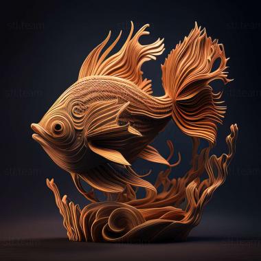 3D model Fire barbus fish (STL)